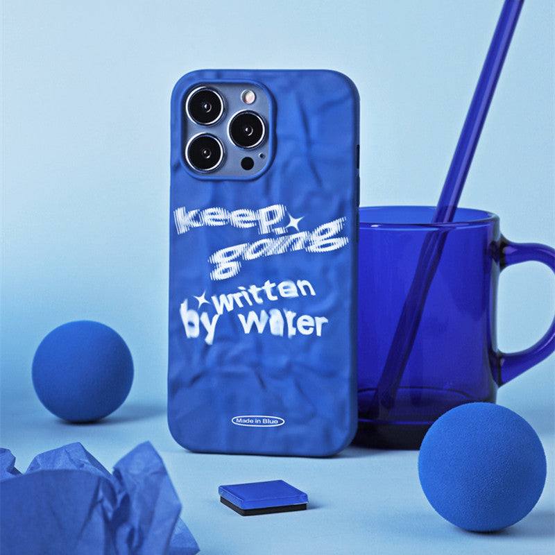 Blue Home Fashion Minimalist TPU phone case with motivational print for iPhone